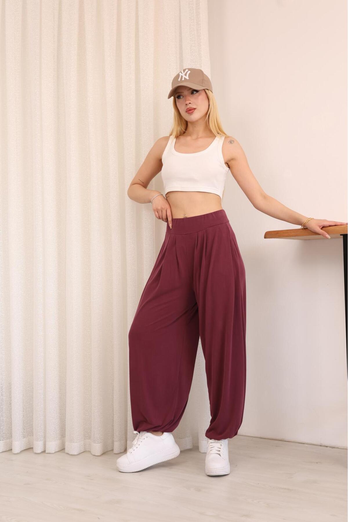 Comfort Kadın Yüksek Bel Cepli Rahat Şalvar Pantolon